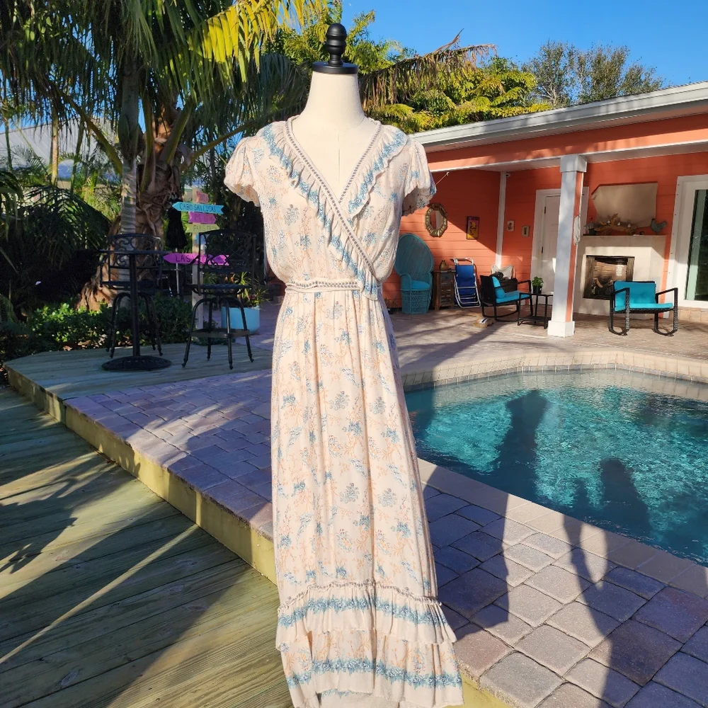 Chelsea & Violet Hi-Lo Prarie Midi Dress Sz S - Picture 8 of 13